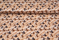 Katoenen Tricot digitaal bedrukt little gorilla-tiger bruin