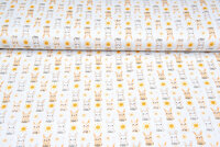 Katoenen Tricot digitaal bedrukt little sweet rabbit