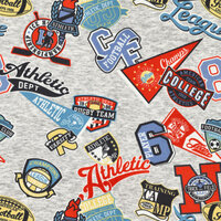 Alpenfleece bedrukt football athletics grijs