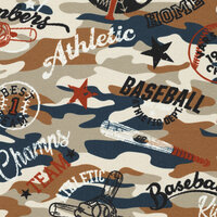 Alpenfleece bedrukt baseball camo bruin-blauw