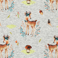 Alpenfleece bedrukt cute deer grijs