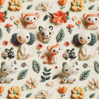 Alpenfleece bedrukt Cuddly ecru