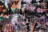 Katoenen Tricot bedrukt colorful artwork