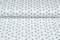 Katoenen Tricot bedrukt mini branches ecru - off-white