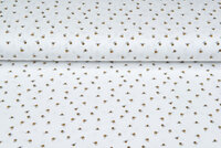 Katoenen Tricot bedrukt mini bee ecru - off-white