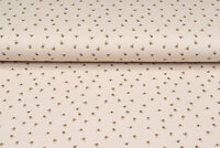 Katoenen Tricot bedrukt mini bee zand