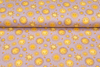 Katoenen Tricot bedrukt sunshine oudroze