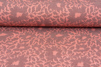 Gebreide Jacquard stof autumn leaves zalmroze