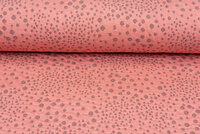 Gebreide Jacquard stof little dropps zalmroze