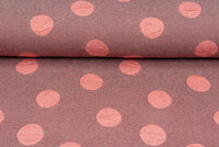 Gebreide Jacquard stof big dots zalmroze
