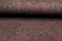 Gebreide Jacquard stof roses 1 bruin