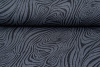 Gebreide Jacquard stof retro stripes donkerblauw-grijs