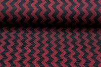 Gebreide Jacquard stof zigzag bordeaux-zwart