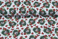 Licentie Katoen Poplin bedrukt Frida Kahlo groen-wit