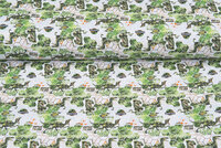 Lizenz Baumwoll Popeline Bedruckt Jurrassic World weiss-gr&uuml;n