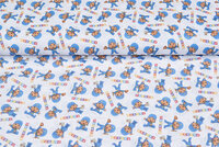 Lizenz Baumwoll Popeline Bedruckt Pocoyo blau-weiss