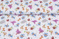 Lizenz Baumwoll Popeline Bedruckt Pocoyo rosa-weiss