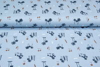 Baumwolljersey bedruckt beach baby blau