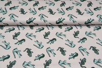 Baumwolljersey bedruckt crocodile sand-taupe