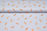 Katoenen Tricot bedrukt tigers zilvergrijs