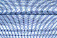 Katoenen Tricot bedrukt geo dots denim