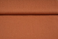 Baumwoll Musselin bedruckt glitzer gold rostbraun