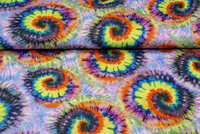 Katoenen mousseline bedrukt tie dye lime-paars