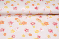 Baumwoll Musselin bedruckt flowers helles lachs
