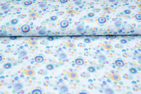 Baumwoll Musselin bedruckt circles kobalt-mint