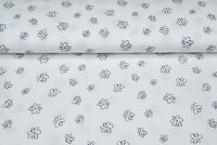 Baumwoll Musselin bedruckt flowers off-white