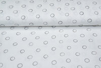 Baumwoll Musselin bedruckt circles off-white