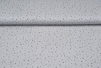 Katoenen mousseline bedrukt little dots with foil zilvergrijs