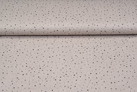 Katoenen mousseline bedrukt little dots with foil zand-taupe