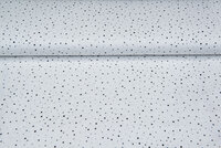 Katoenen mousseline bedrukt little dots with foil ecru