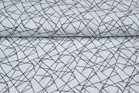Baumwoll Musselin bedruckt graphic lines off-white