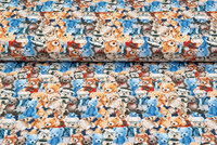 Katoenen Tricot digitaal bedrukt colorful teddy bears