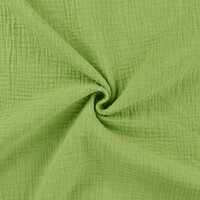 Katoenen Mousseline melange lime groen