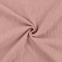 Katoenen Mousseline melange oud roze