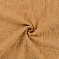 Katoenen Mousseline melange caramel