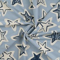 French Terry bedrukt stars blauw