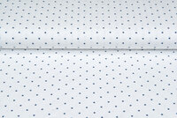 Katoenen Tricot bedrukt mini stars ecru - metaalblauw