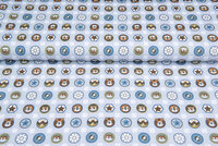 Katoenen Tricot bedrukt super bears stars blauw