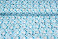 Katoenen Tricot bedrukt good night blauw