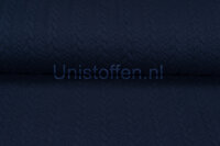 Gebreide kabel jacquard stof Donkerblauw
