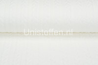 Gebreide kabel jacquard stof Ecru