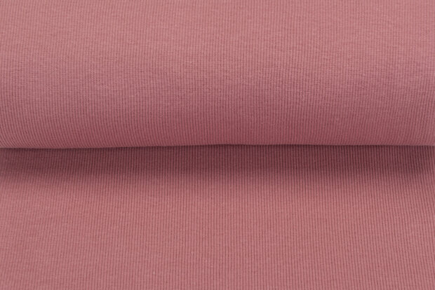 Boordstof Rip pastel oud roze