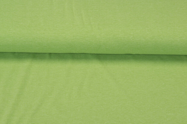 Katoenen Tricot Melee White Yarn lichtgroen