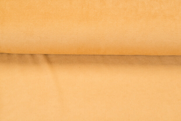 Feincord Jersey ockergelb