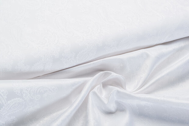 Futterstoff Jacquard Paisley VO60 weiss