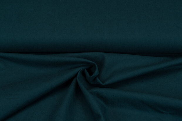 Baumwoll Leinen dunkelpetrol